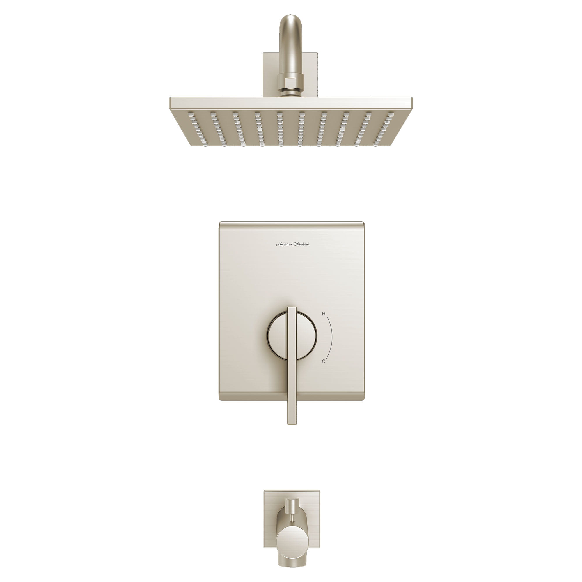 Times Square® 2.5 gpm/9.5 L/min Tub and Shower Trim Kit With Rain Showerhead, Double Ceramic Pressure Balance Cartridge With Lever Handle